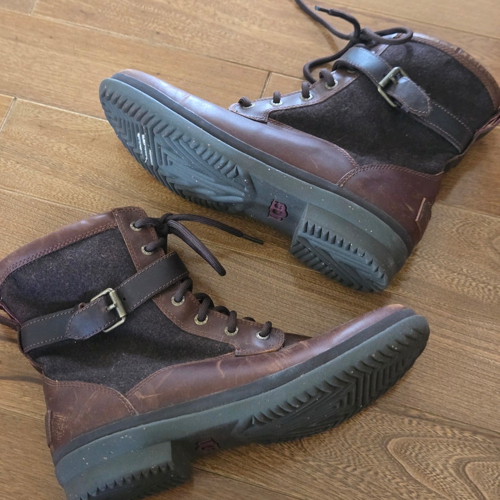 UGG Kesey Waterproof Leather Suede Combat Boots Brown 1005264 Womens 8.5